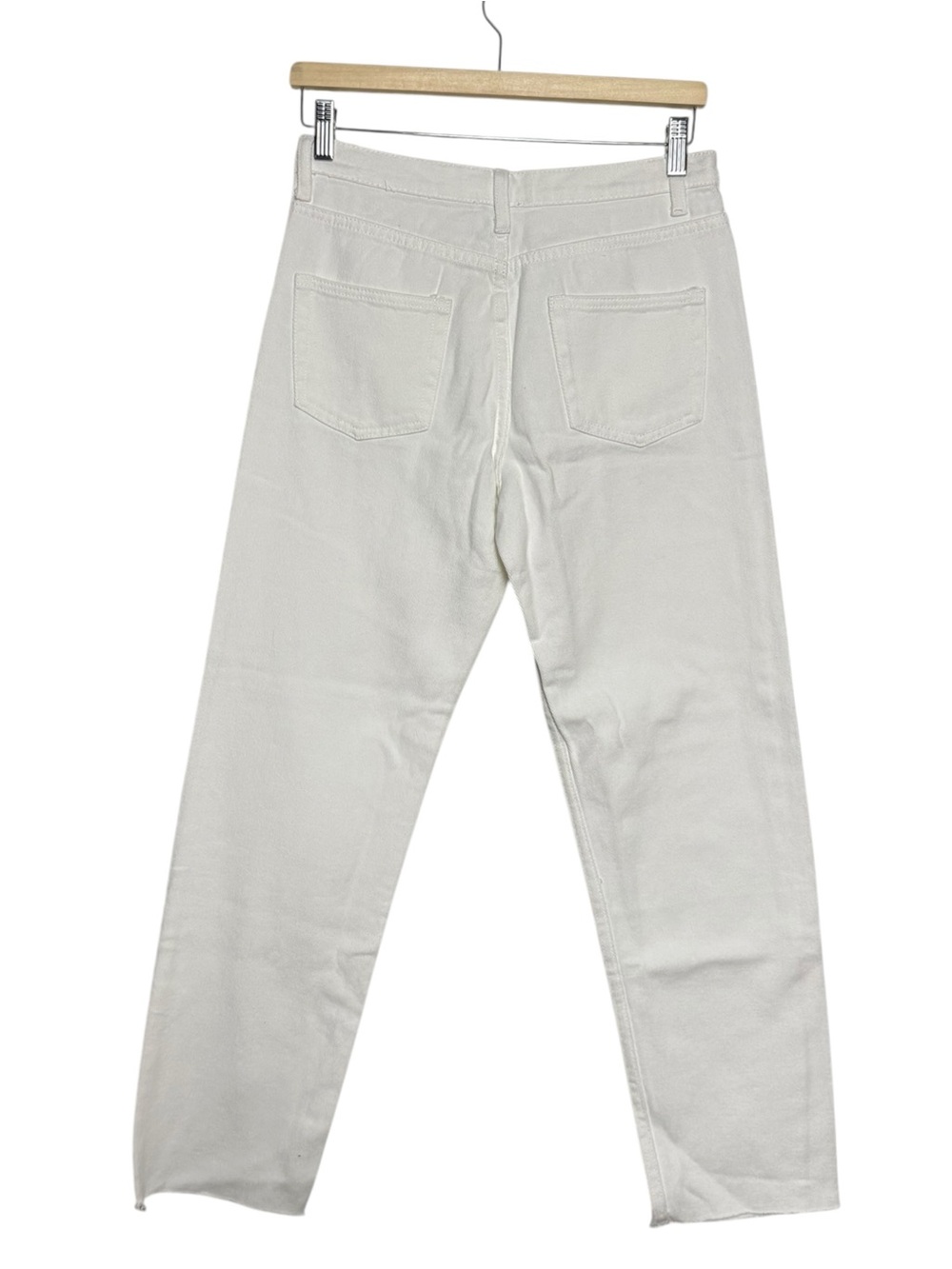 👌Princess Polly high waist straight leg raw hem white jeans cotton Size 6 - Picture 6 of 9